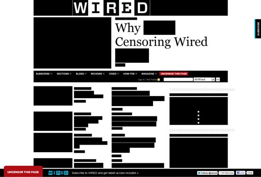Wired blackout page