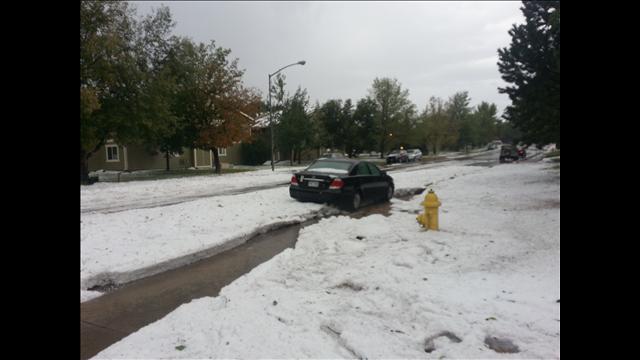 Hail in Aurora, Colo., clogged storm drains and made the Sept. 13 flooding worse.