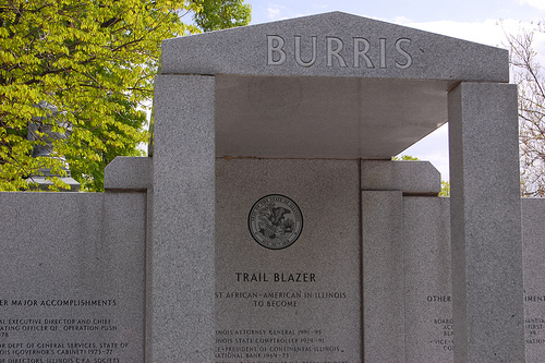 To ensure his place in Illinois history, Burris has already erected a monument/tombstone/mausoleum for himself